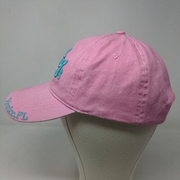 Lucky 7 Women's Strapback Hat Pink Adjustable Embroidered Sharky's Venice FL - Picture 6 of 13